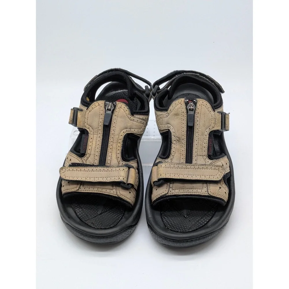 FootJoy Golf Sandals Mens Size 8 Beige Leather Spikeless Comfort Shoes